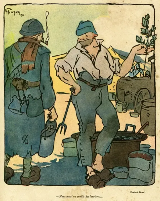 Framed Print : Cartoon, Gathering laurels, WW1 Framed Print : Cartoon, Gathering laurels, WW1