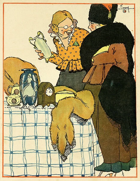 Cartoon, German women at Christmas, WW1