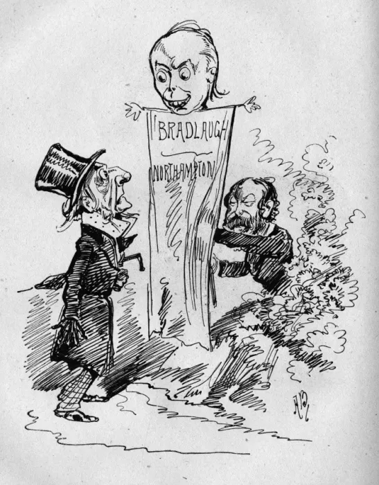 Framed Print : Cartoon, Gladstone, Bradlaugh and Labouchere