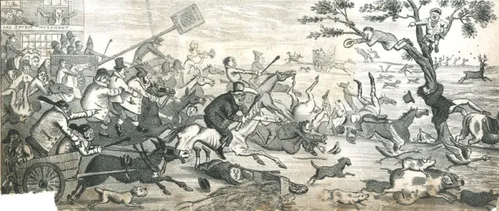 Framed Print : Cartoon - Going to Greenwich Fair, circa 1850 Framed Print : Cartoon - Going to Greenwich Fair, circa 1850