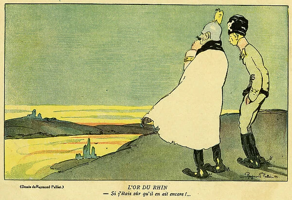 Cartoon, The gold of the Rhine, WW1