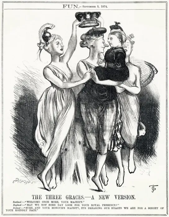 Framed Print : Cartoon, The Three Graces -- A New Version (Queen Victoria) Framed Print : Cartoon, The Three Graces -- A New Version (Queen Victoria)