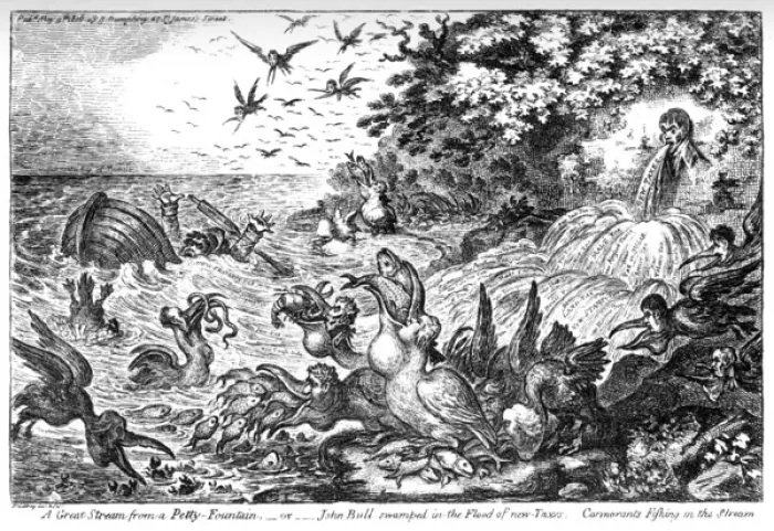 Framed Print : Cartoon, A Great Stream from a Petty Fountain Framed Print : Cartoon, A Great Stream from a Petty Fountain