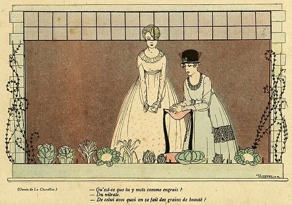 Cartoon, Growing vegetables, WW1