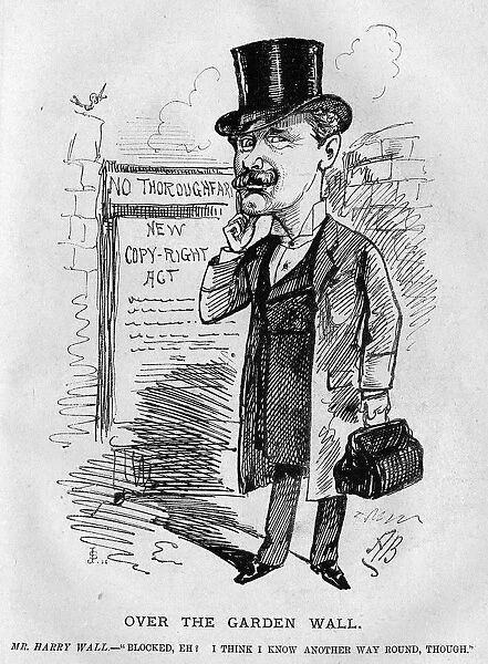 Cartoon of Harry Wall, theatrical agent