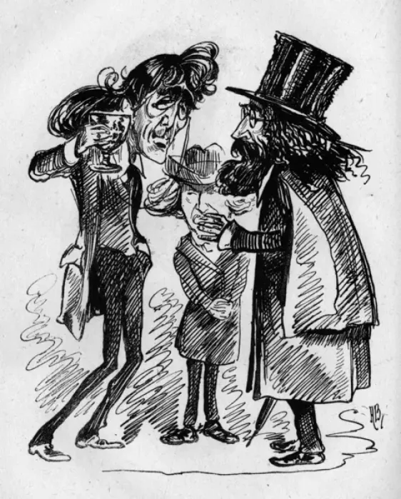 Framed Print : Cartoon, Henry Irving and Alfred Tennyson Framed Print : Cartoon, Henry Irving and Alfred Tennyson