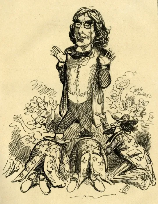 Framed Print : Cartoon, Henry Irving in America Framed Print : Cartoon, Henry Irving in America