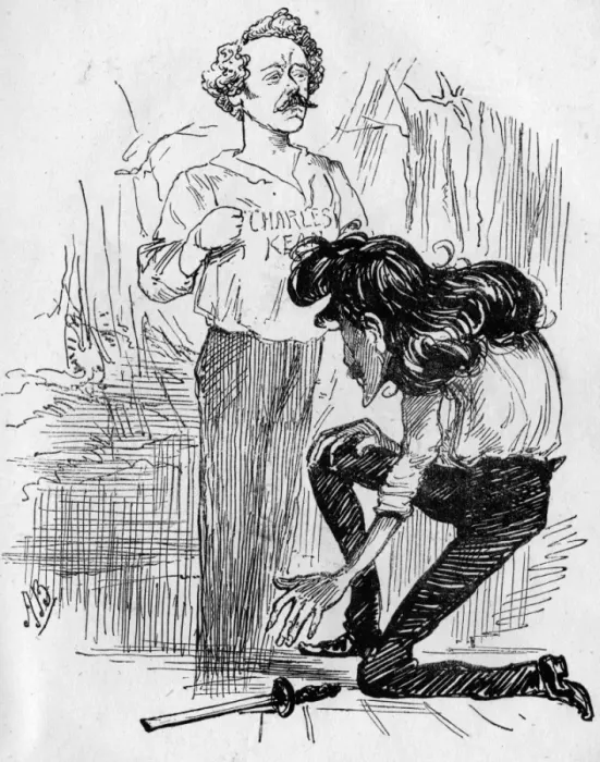 Framed Print : Cartoon, Henry Irving and Charles Kean Framed Print : Cartoon, Henry Irving and Charles Kean