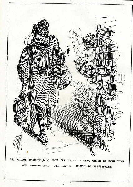 Cartoon, Henry Irving and Wilson Barrett -- Mr Wilson #14416556