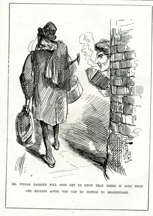 Framed Print : Cartoon, Henry Irving and Wilson Barrett Framed Print : Cartoon, Henry Irving and Wilson Barrett