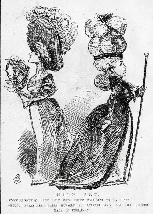 Framed Print : Cartoon, High Art - two rival actresses Framed Print : Cartoon, High Art - two rival actresses