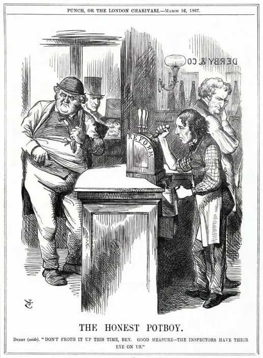 Framed Print : Cartoon, The Honest Potboy (Disraeli and Reform) Framed Print : Cartoon, The Honest Potboy (Disraeli and Reform)