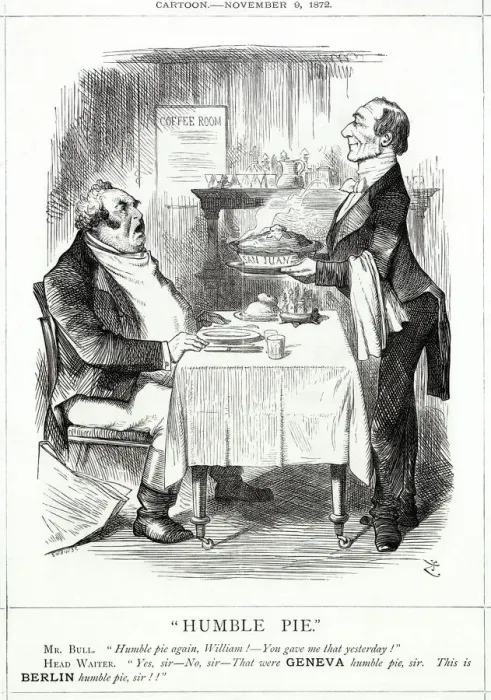 Framed Print : Cartoon, Humble Pie (Gladstone and San Juan Island) Framed Print : Cartoon, Humble Pie (Gladstone and San Juan Island)