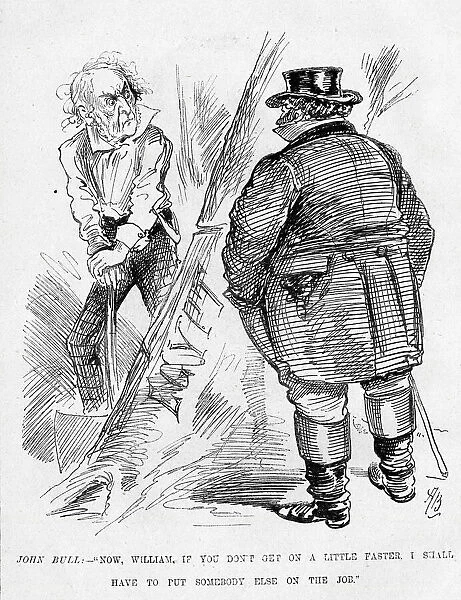 Cartoon, John Bull and William Gladstone