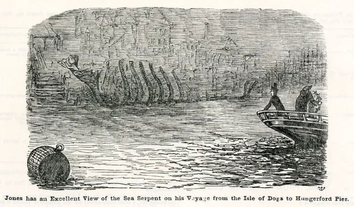 Framed Print : Cartoon, Jones has an excellent view of the Sea Serpent 1856 Framed Print : Cartoon, Jones has an excellent view of the Sea Serpent 1856