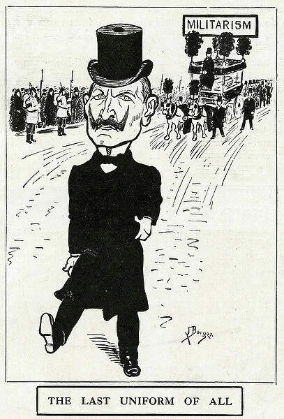 Cartoon, Kaiser Wilhelm II in civilian dress, WW1