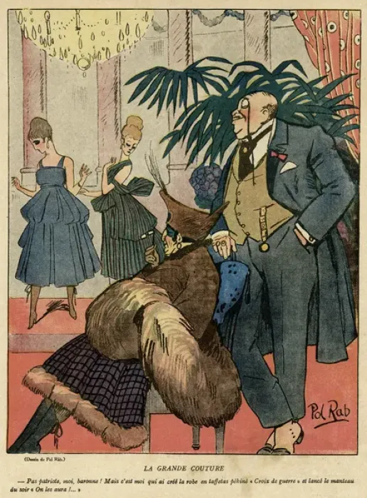 Framed Print : Cartoon, La Grande Couture, WW1