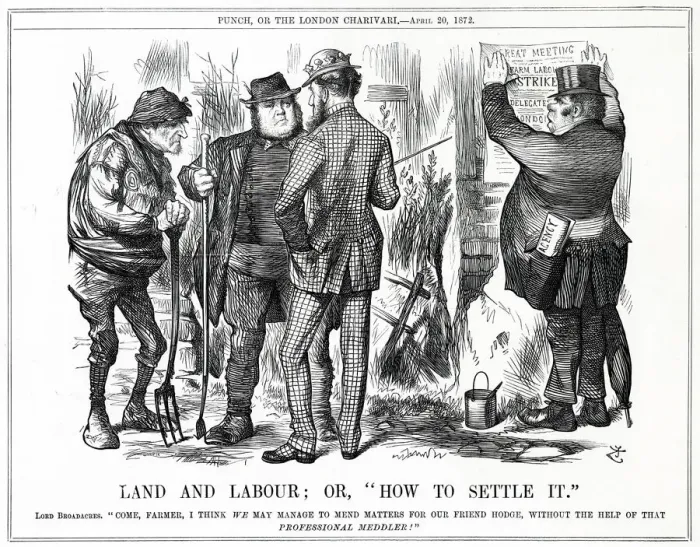 Framed Print : Cartoon, Land and Labour (Agricultural Union) Framed Print : Cartoon, Land and Labour (Agricultural Union)