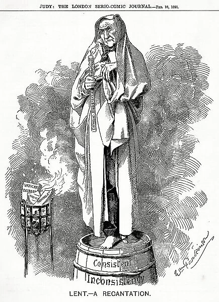 Cartoon, Lent - A Recantation, Gladstone