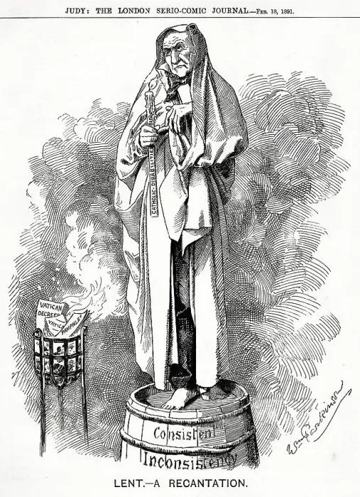 Framed Print : Cartoon, Lent - A Recantation, Gladstone Framed Print : Cartoon, Lent - A Recantation, Gladstone