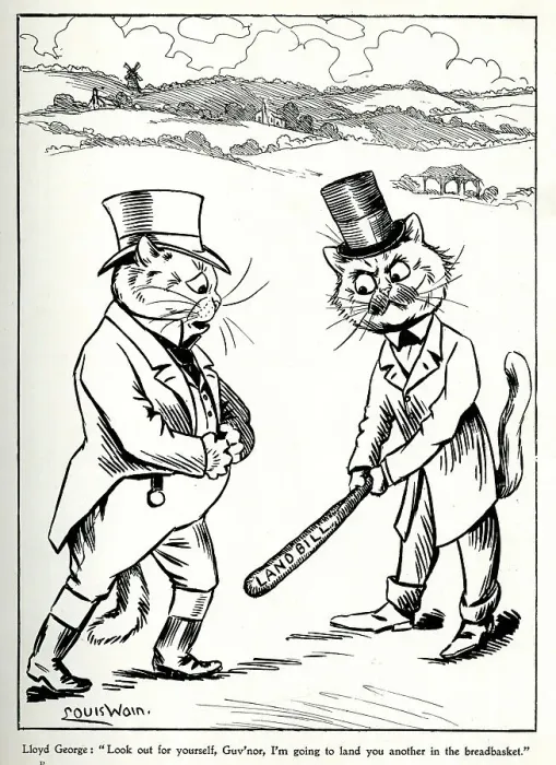 Framed Print : Cartoon, Lloyd George and the Land Bill Framed Print : Cartoon, Lloyd George and the Land Bill