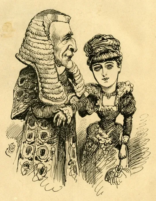 Framed Print : Cartoon, Lord Cairns and Miss Fortescue Framed Print : Cartoon, Lord Cairns and Miss Fortescue
