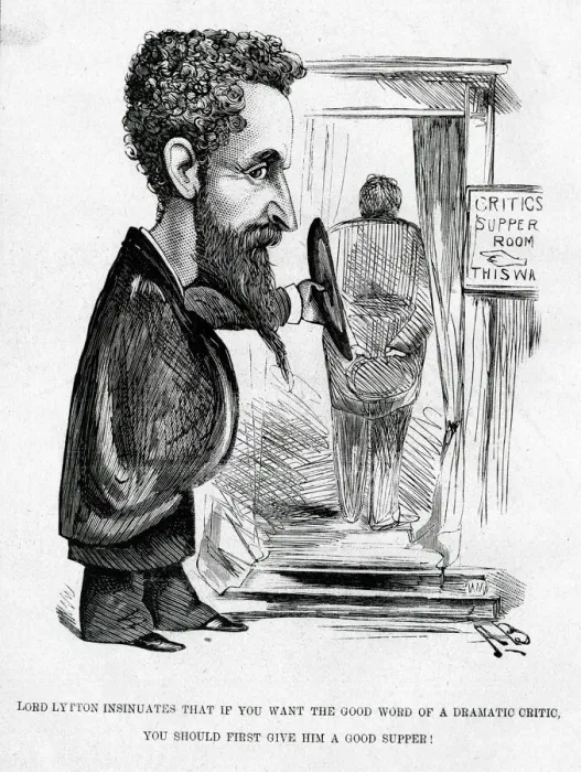 Framed Print : Cartoon, Lord Lytton and the drama critic Framed Print : Cartoon, Lord Lytton and the drama critic