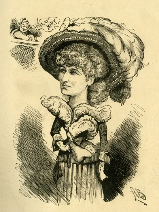 Framed Print : Cartoon, Mary Anderson, actress Framed Print : Cartoon, Mary Anderson, actress