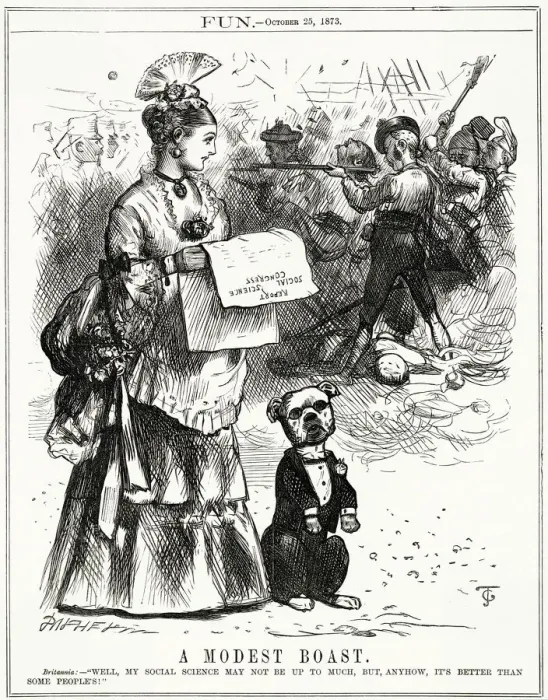 Framed Print : Cartoon, A Modest Boast (Social Science) Framed Print : Cartoon, A Modest Boast (Social Science)