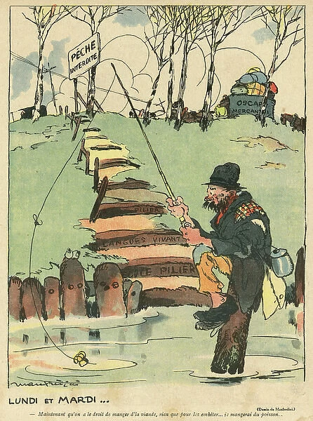 Cartoon, Monday and Tuesday, WW1