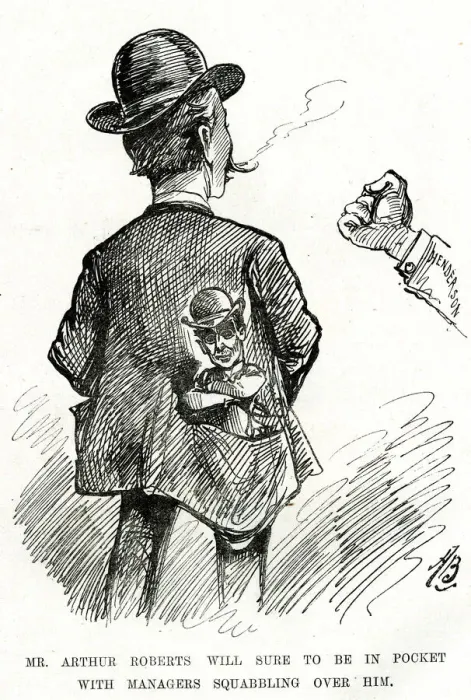 Framed Print : Cartoon, Mr Arthur Roberts, music hall performer Framed Print : Cartoon, Mr Arthur Roberts, music hall performer