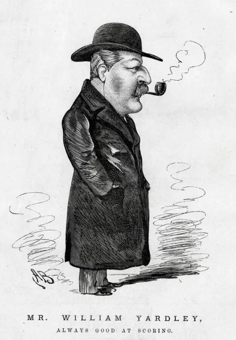 Framed Print : Cartoon, Mr William Yardley, English cricketer and writer Framed Print : Cartoon, Mr William Yardley, English cricketer and writer
