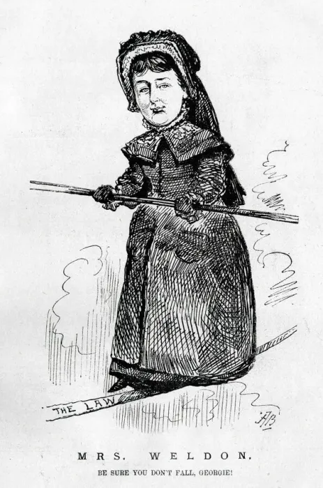 Framed Print : Cartoon, Mrs Weldon, in litigation again Framed Print : Cartoon, Mrs Weldon, in litigation again