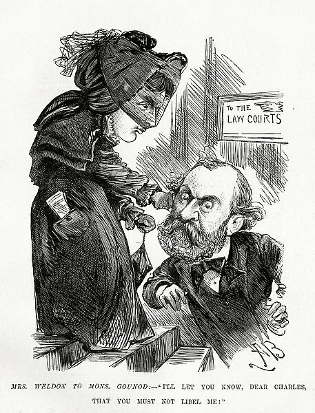 Cartoon, Mrs Weldon to Monsieur Gounod