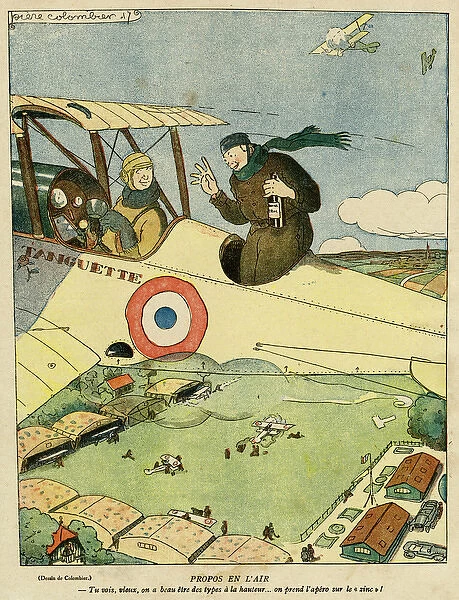 Cartoon, Offer in the air, WW1