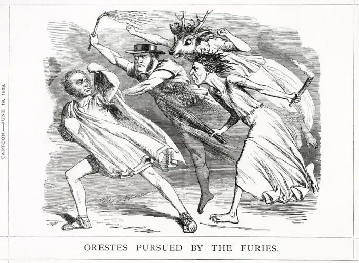 Framed Print : Cartoon, Orestes Pursued by the Furies Framed Print : Cartoon, Orestes Pursued by the Furies