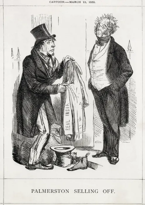 Framed Print : Cartoon, Palmerston Selling Off Framed Print : Cartoon, Palmerston Selling Off