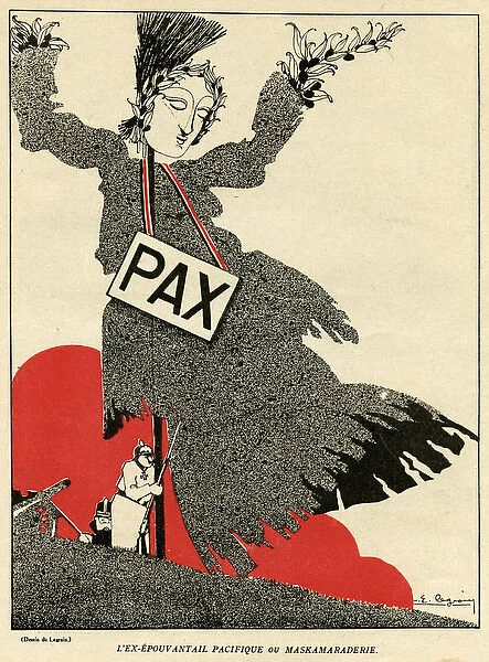 Cartoon, The peaceful ex-scarecrow, WW1