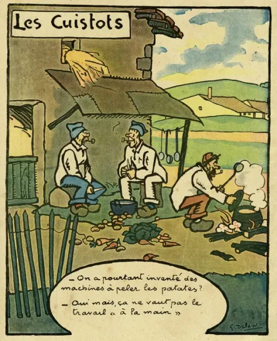 Framed Print : Cartoon, Peeling potatoes, WW1 Framed Print : Cartoon, Peeling potatoes, WW1