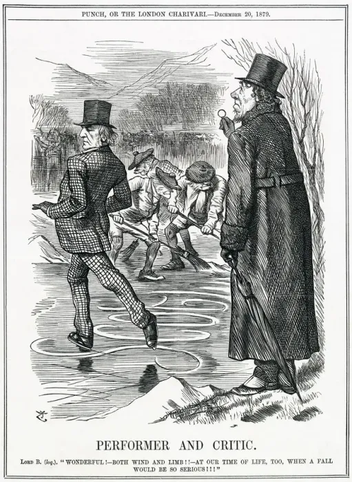 Framed Print : Cartoon, Performer and Critic (Gladstone and Disraeli) Framed Print : Cartoon, Performer and Critic (Gladstone and Disraeli)