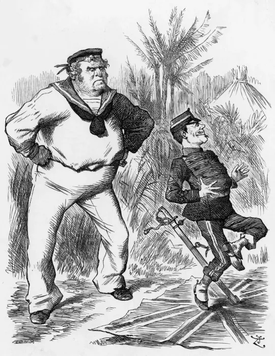Framed Print : Cartoon, Plain English (John Bull and France) Framed Print : Cartoon, Plain English (John Bull and France)