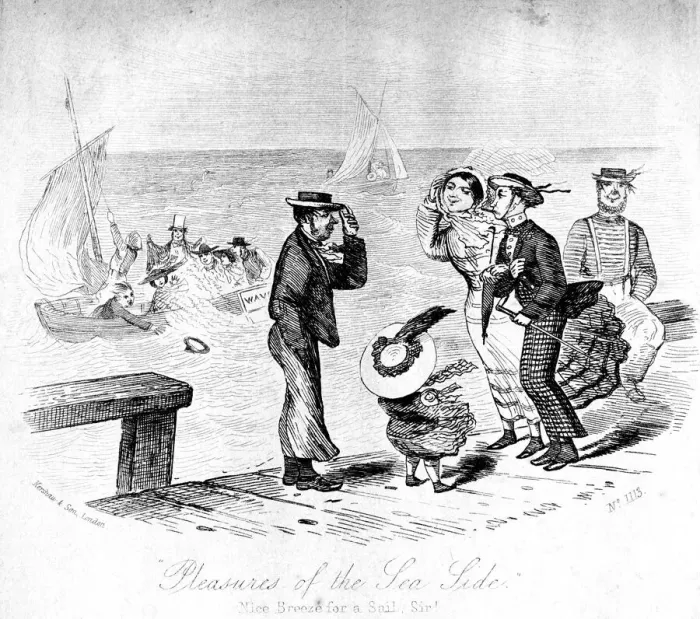 Framed Print : Cartoon, Pleasures of the Sea Side Framed Print : Cartoon, Pleasures of the Sea Side