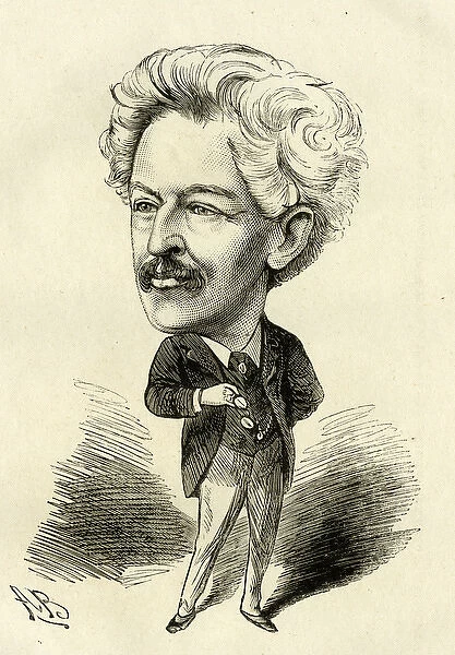 Cartoon portrait, Alfred Nelson, actor