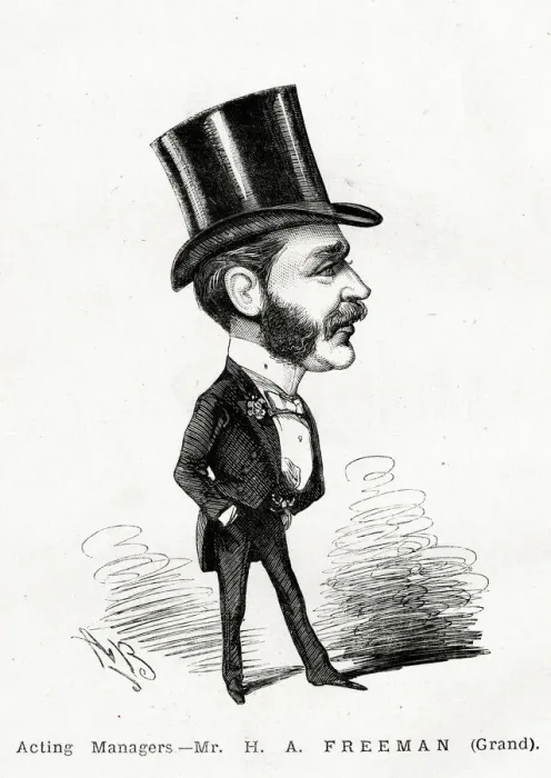 Framed Print : Cartoon portrait, Mr H A Freeman, Acting Manager Framed Print : Cartoon portrait, Mr H A Freeman, Acting Manager