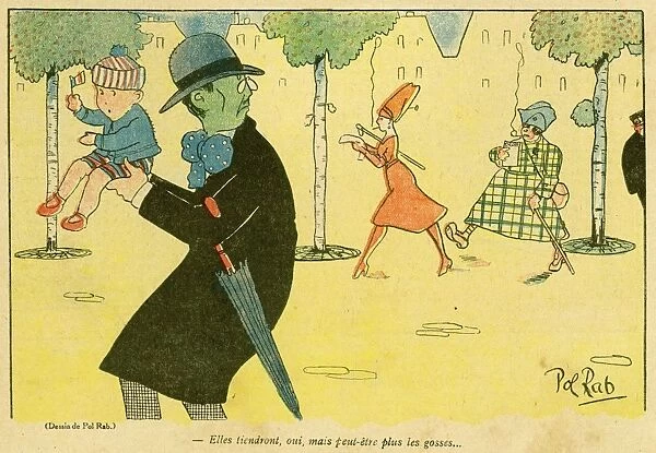Cartoon, Prediction of role reversal after the war, WW1