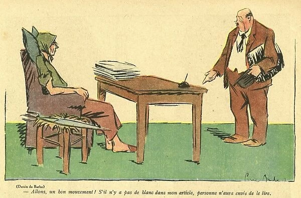 Cartoon, Press censorship in wartime, WW1