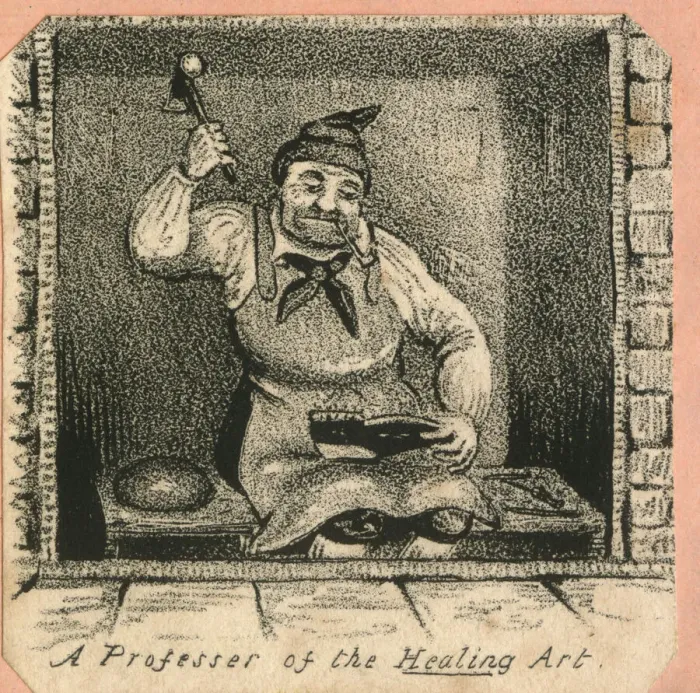 Framed Print : Cartoon, A Professer of the Healing Art Framed Print : Cartoon, A Professer of the Healing Art