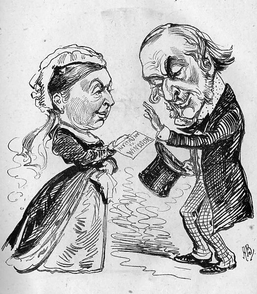 Cartoon, Queen Victoria and W E Gladstone