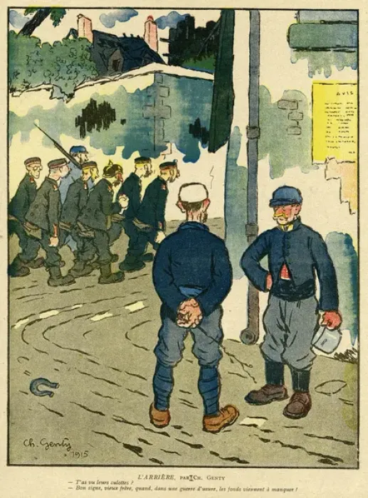 Framed Print : Cartoon, At the rear, WW1 Framed Print : Cartoon, At the rear, WW1