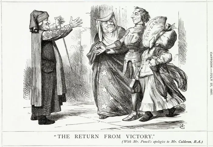 Framed Print : Cartoon, The Return From Victory (Disraeli and Reform) Framed Print : Cartoon, The Return From Victory (Disraeli and Reform)